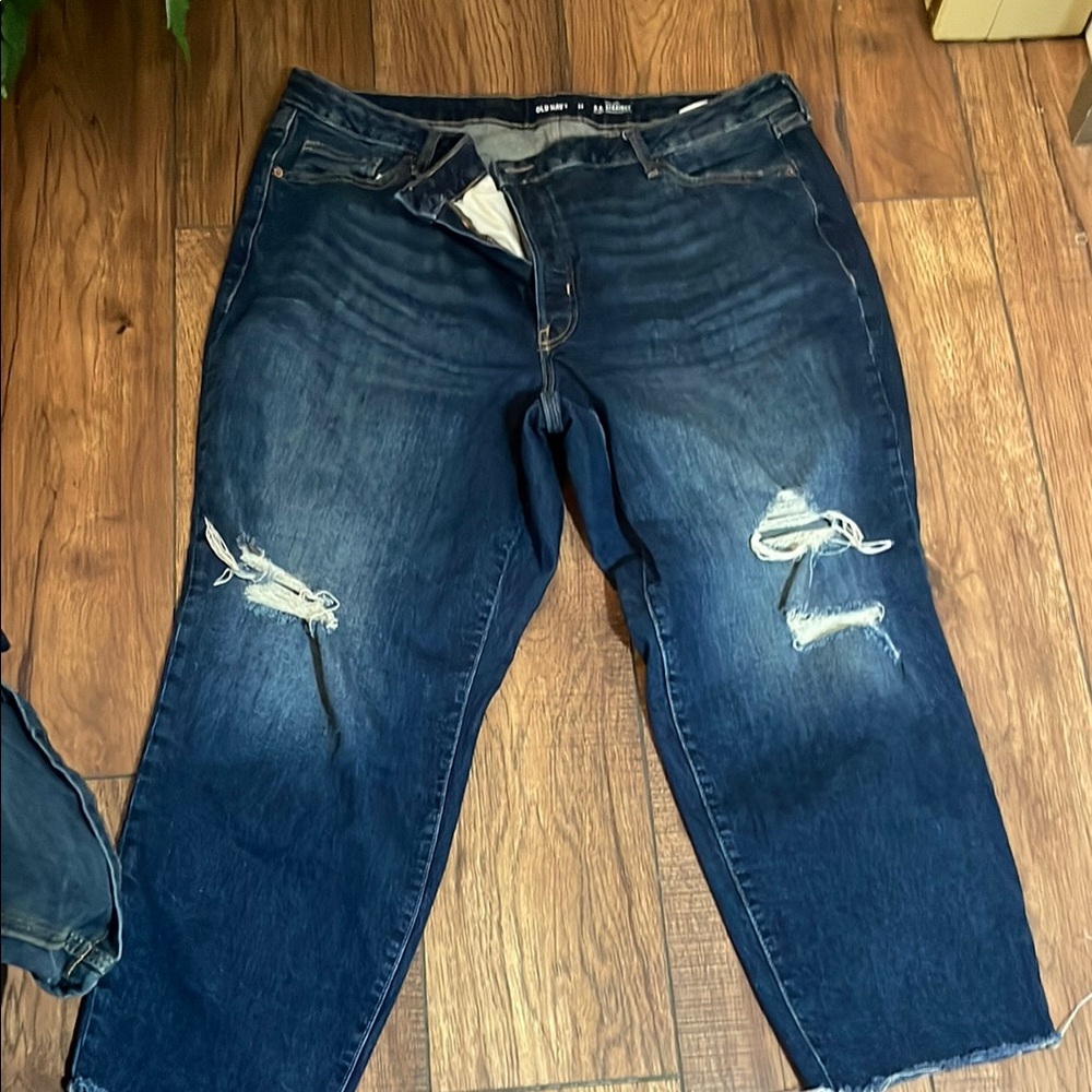 Distressed Blue Jeans